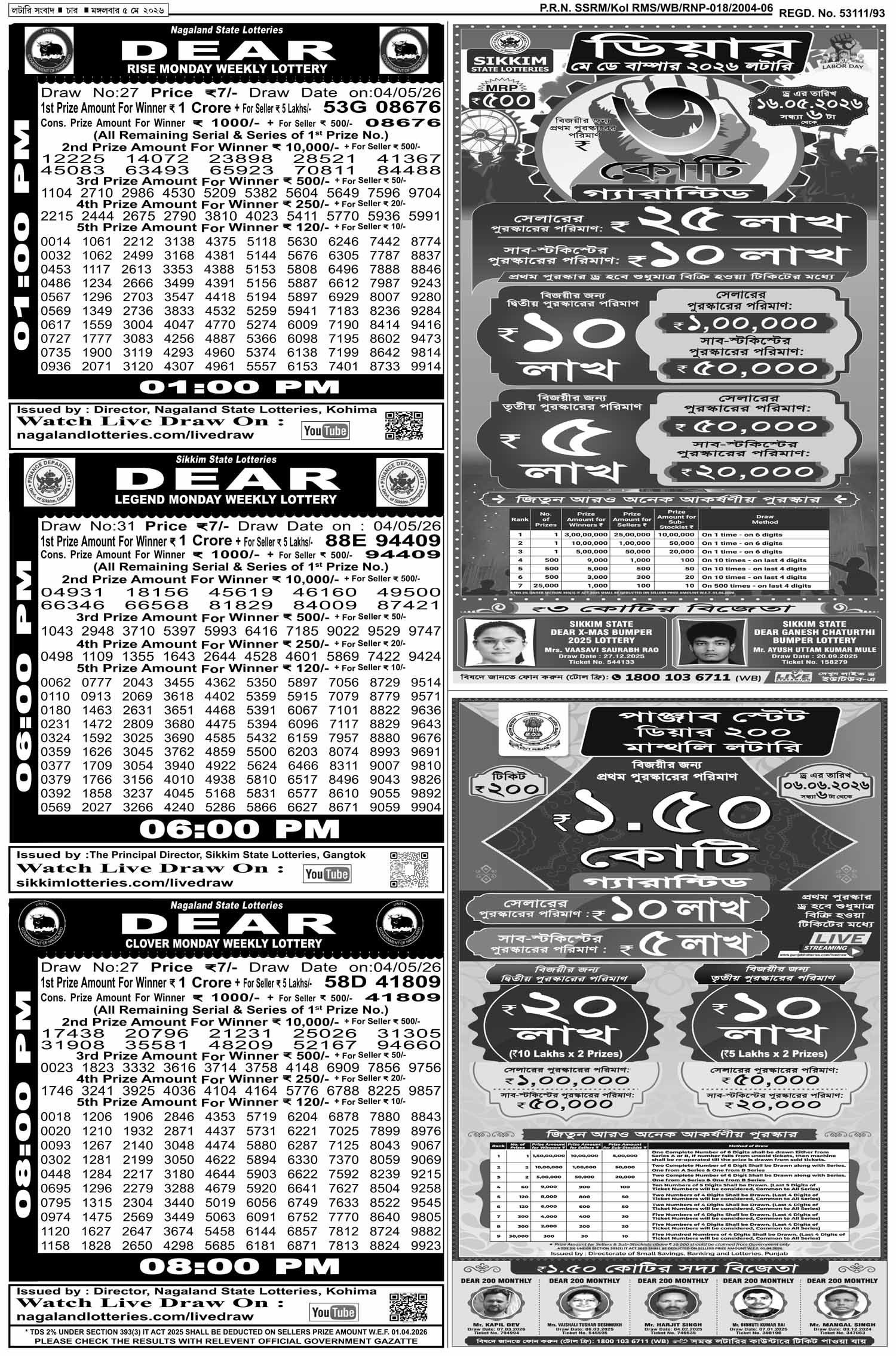Lottery Sambad E-Paper 05 May 2026