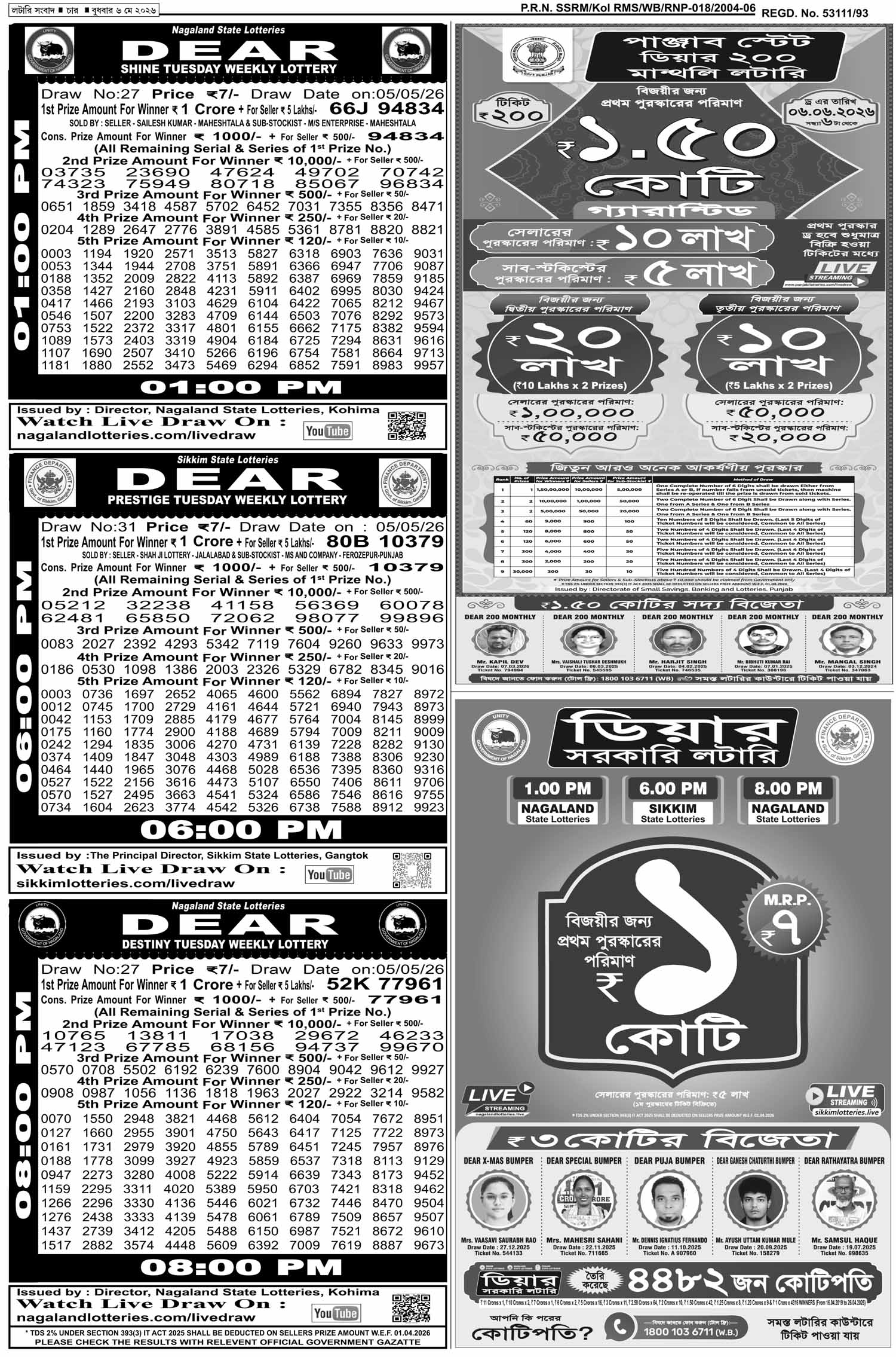 Lottery Sambad E-Paper 06 May 2026