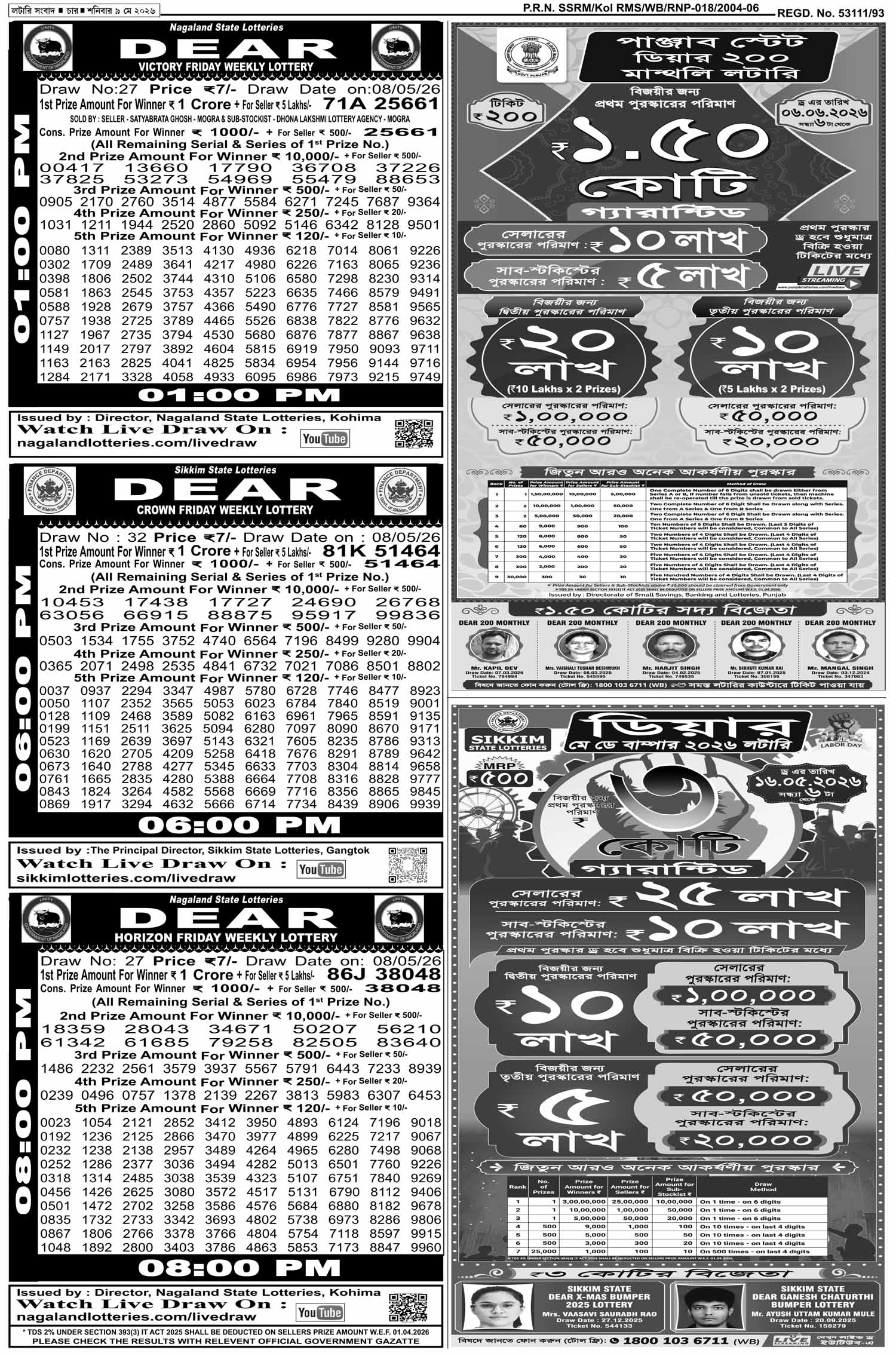 Lottery Sambad E-Paper 09 May 2026
